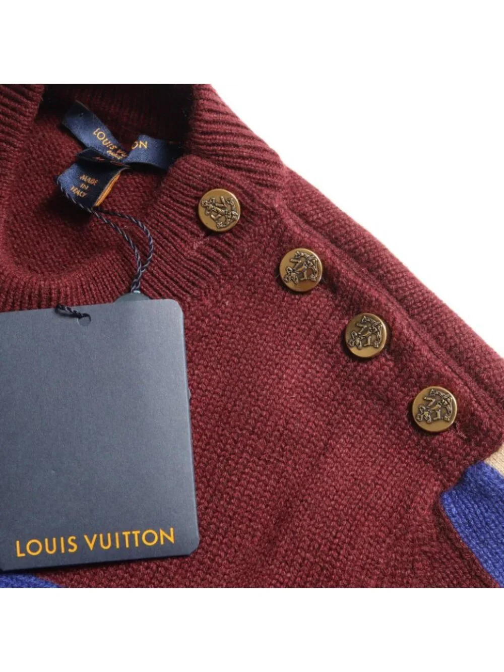 Louis Vuitton Knit Logo Shoulder Button Cashmere Sweater